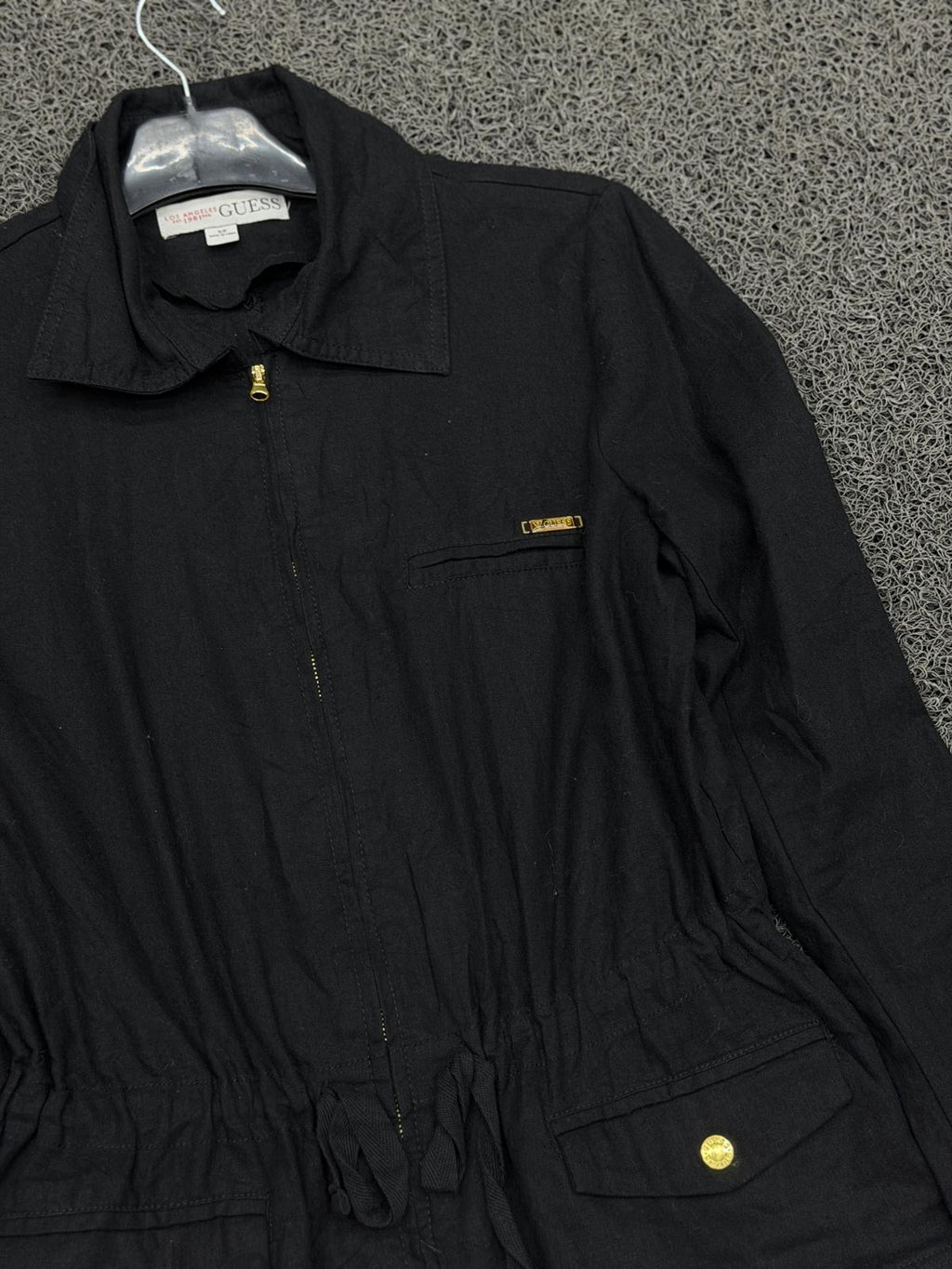 Vintage GUESS Black Cinched Waist Utility Jacket