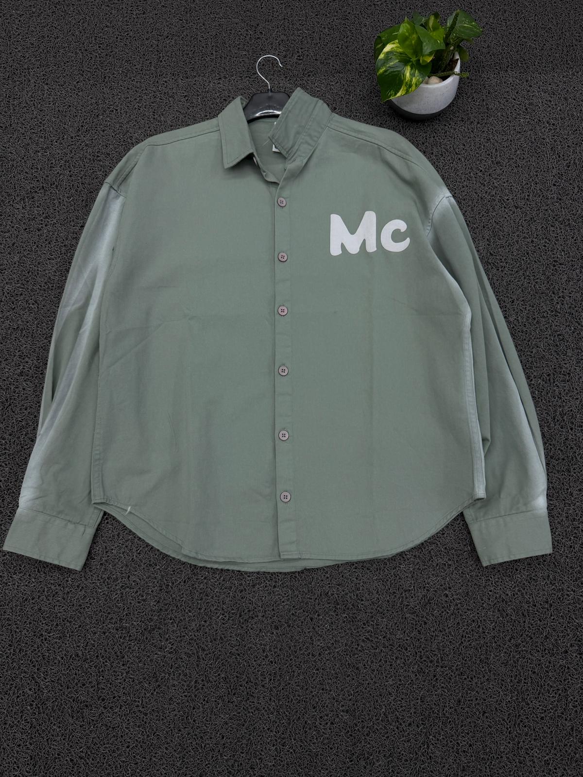 Green MC Oversized Shirt | Premium Full Sleeve | The Final Fit
