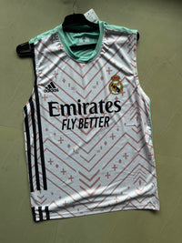 Real Madrid White Sleeveless Training Jersey | Premium Dry-Fit | The Final Fit