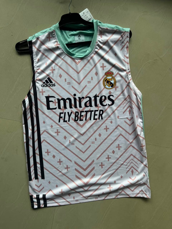 Real Madrid White Sleeveless Training Jersey | Premium Dry-Fit | The Final Fit