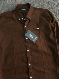 Men’s Premium Coffee Brown Button-Down Oxford Shirt