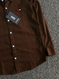 Men’s Premium Coffee Brown Button-Down Oxford Shirt