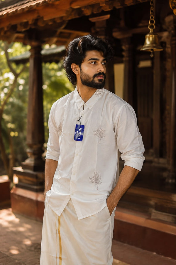 Charli  Embroidered Cotton Shirt – Men's Ethnic Wear