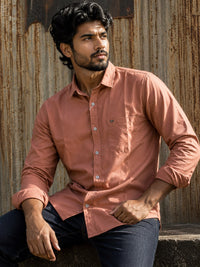 FXD Men's Peach Long Sleeve Button-Up Work Shirt
