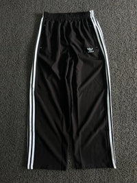 Baggy Track Pants – Black with White 3-Stripes