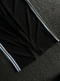 Baggy Track Pants – Black with White 3-Stripes