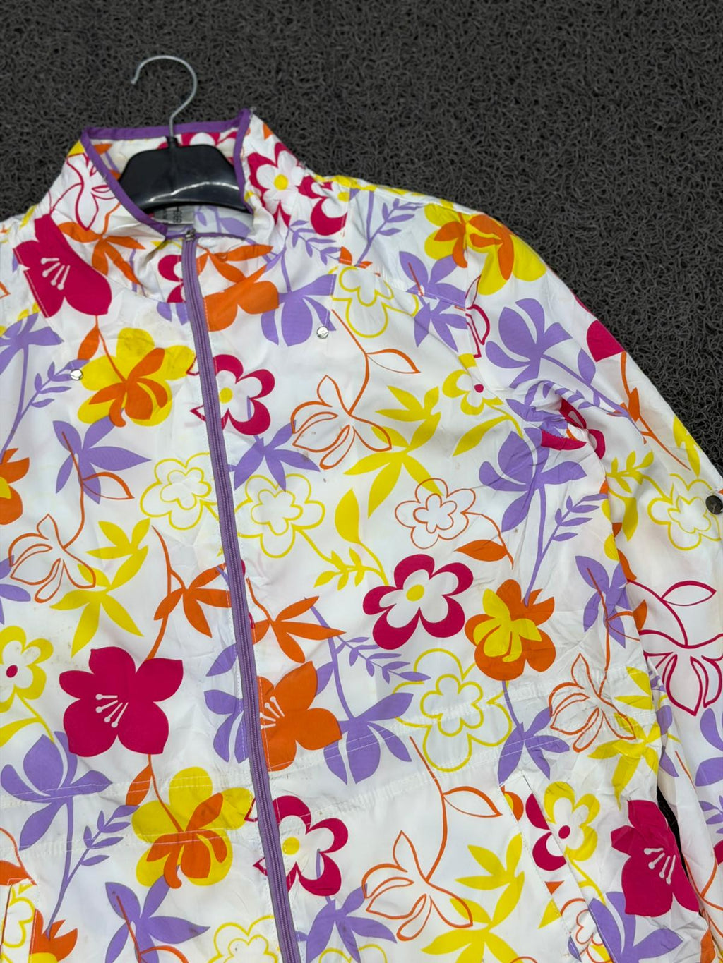 Floral Print Windbreaker Jacket