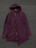 Wine Red Hooded Field Jacket