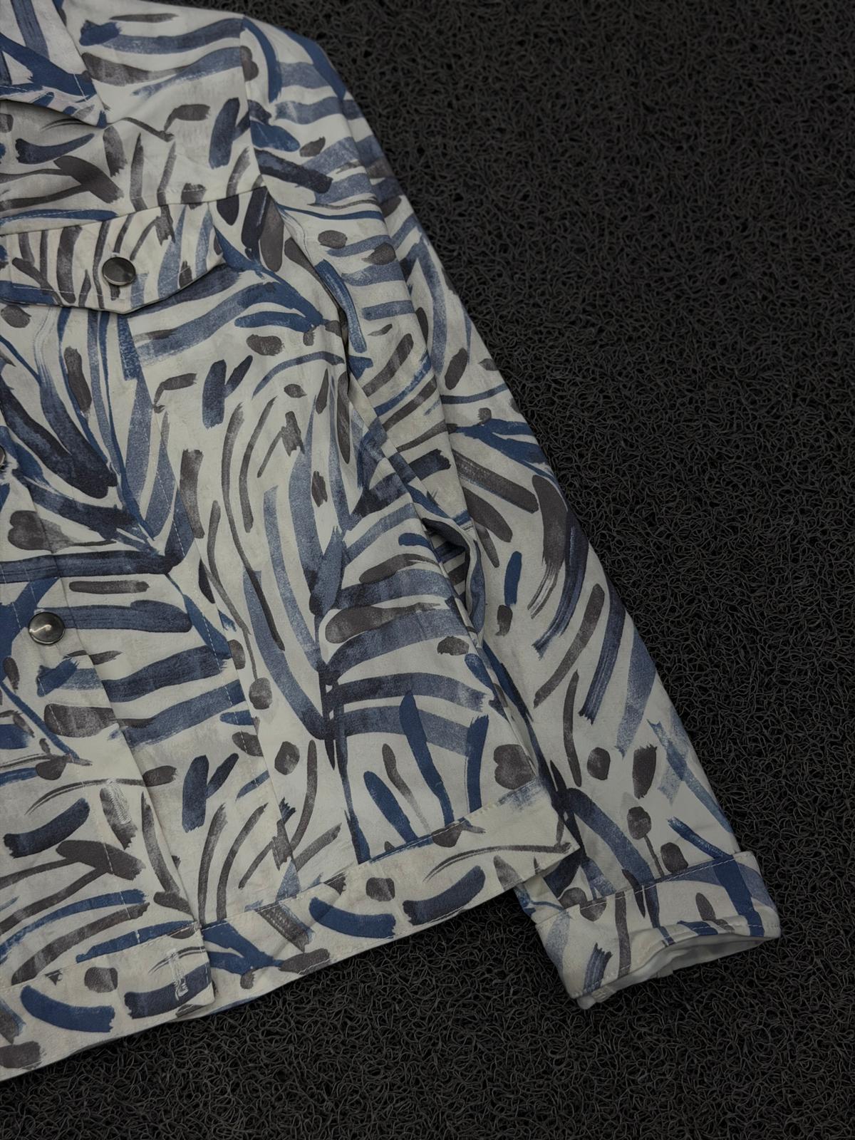 Ocean Breeze Abstract Print Jacket