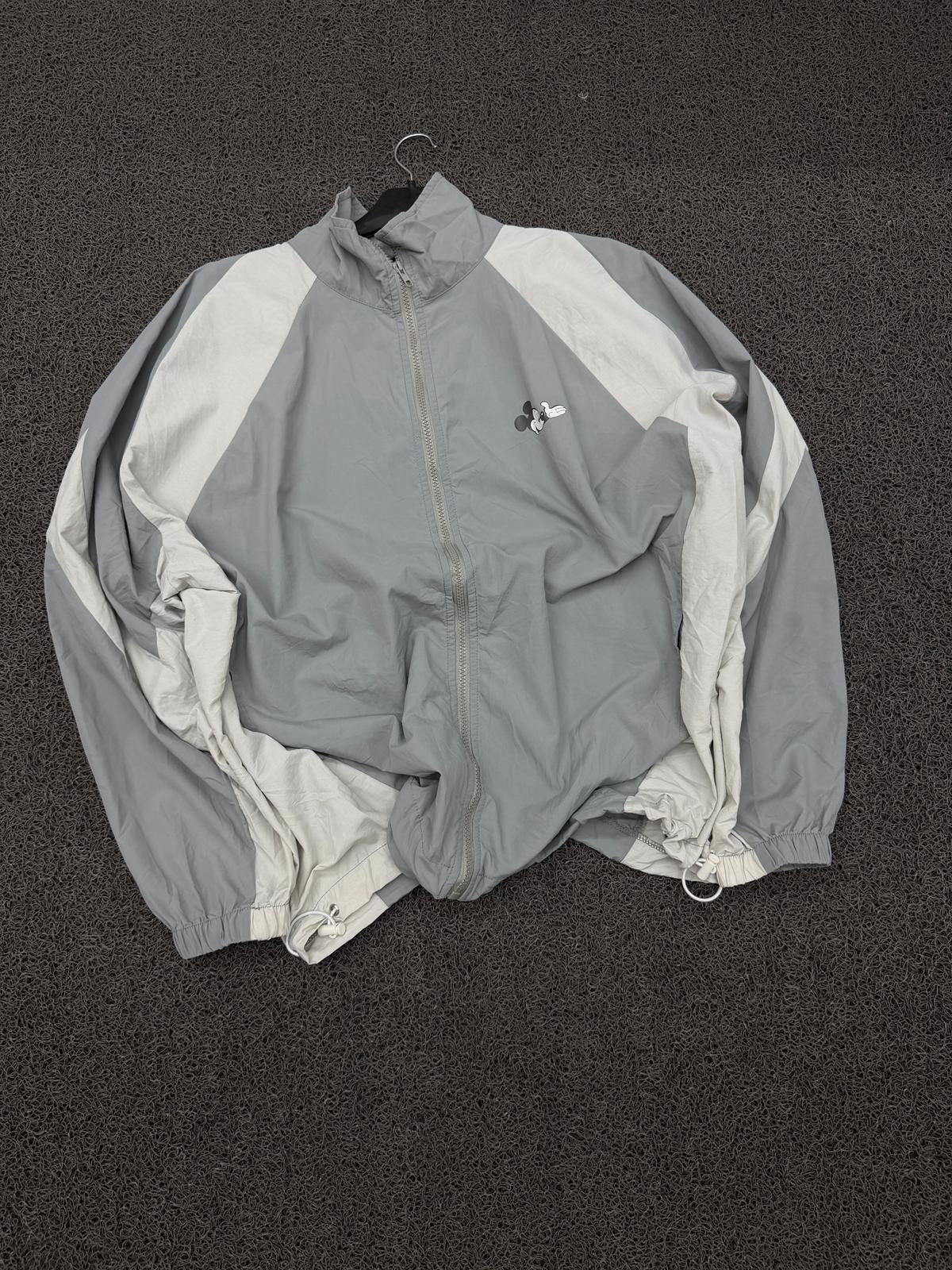 Vintage Grey Colorblock Windbreaker