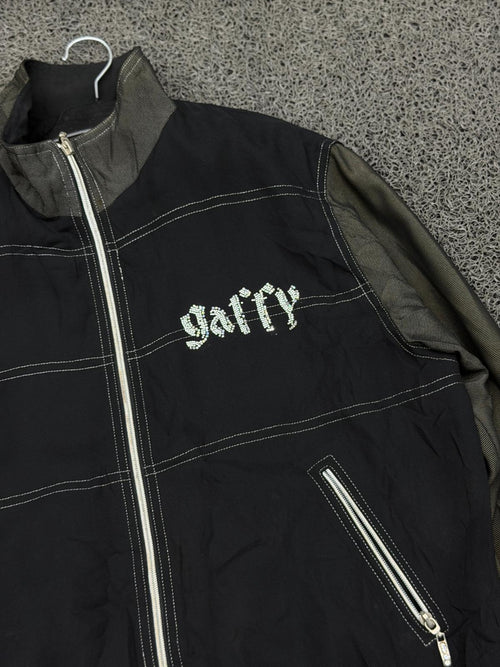 Black Contrast Zip-Up Jacket