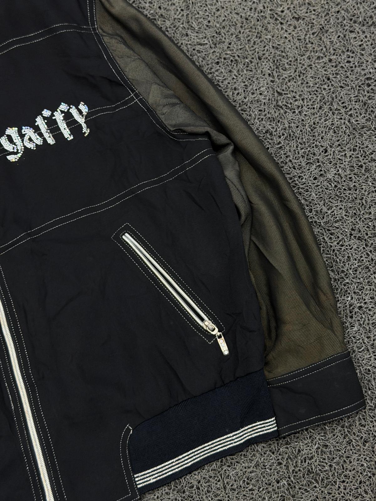 Black Contrast Zip-Up Jacket