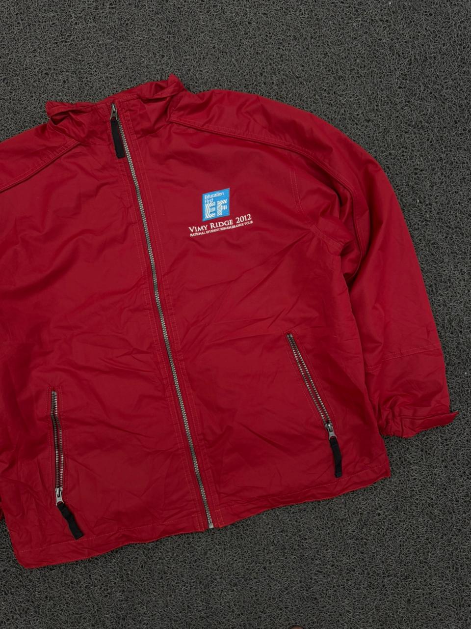 Vintage 2012 EF Vimy Ridge Educational Tour Nylon Windbreaker Jacket – Red