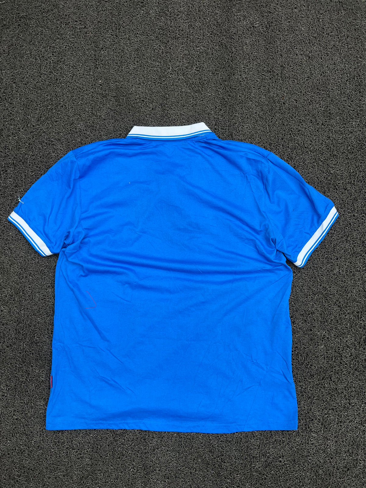 Vintage Blue & White Striped Collar Polo T-Shirt