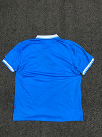 Vintage Blue & White Striped Collar Polo T-Shirt
