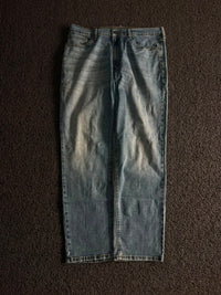 Vintage Washed Blue Denim Jeans – Relaxed Fit Classic 5-Pocket Jeans