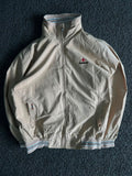 Cream Stand Collar Zip-Up Casual Jacket