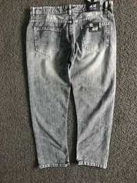 H&M Heavy Denim Washed Grey Straight Fit Jeans