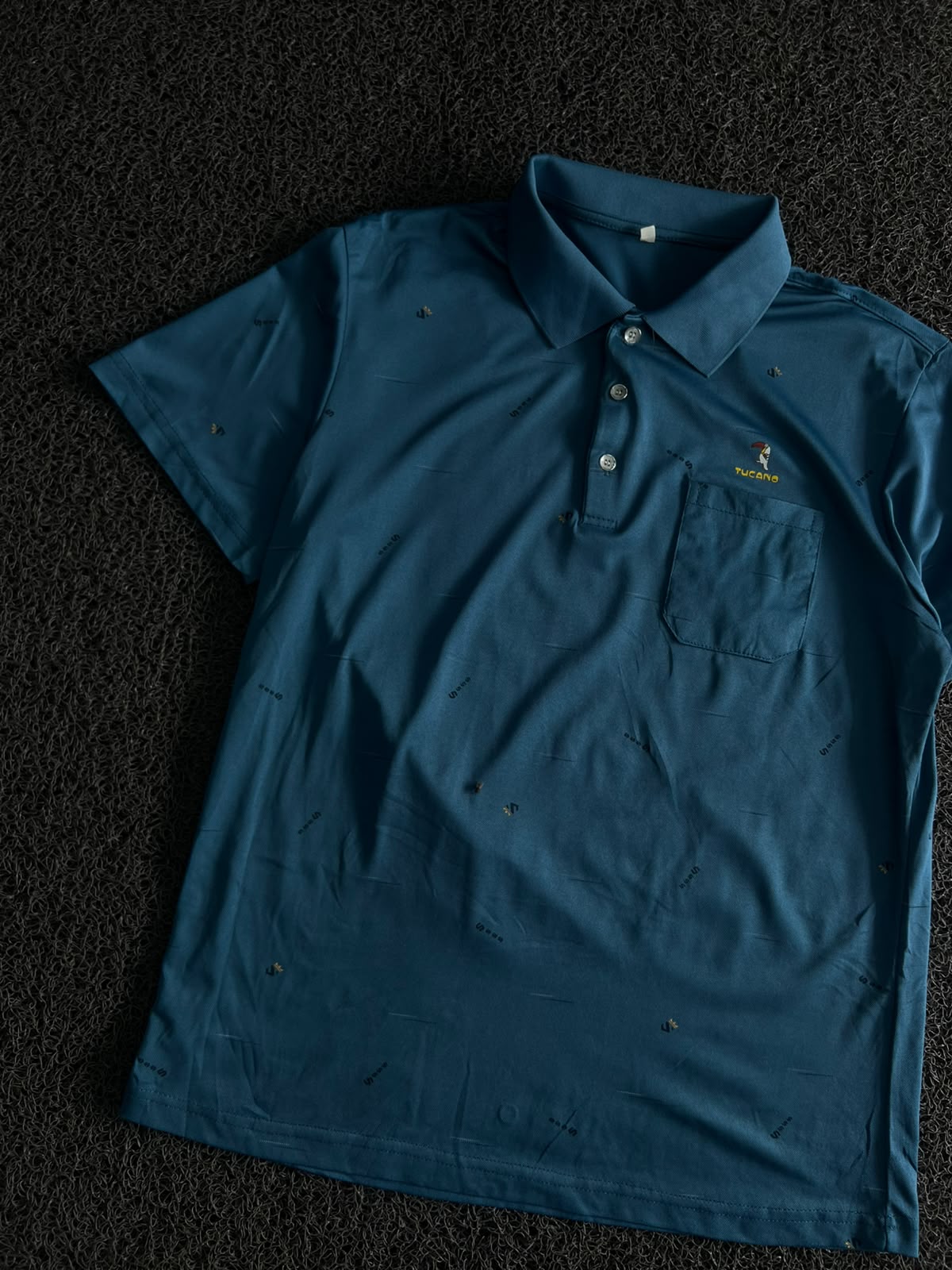 Printed Polo T-Shirt with Front Pocket & Logo
