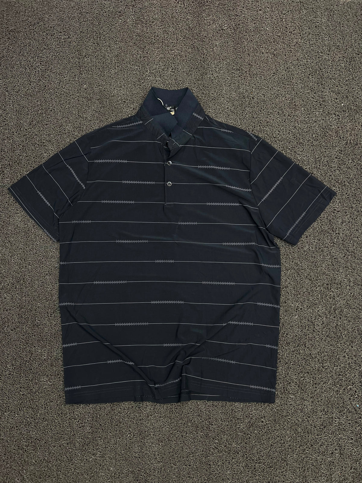 Vintage Striped Embroidered Polo T-Shirt