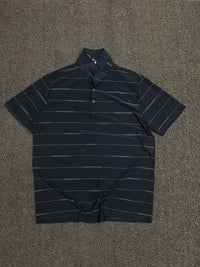 Vintage Striped Embroidered Polo T-Shirt