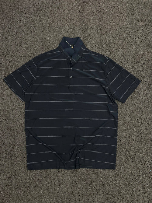 Vintage Striped Embroidered Polo T-Shirt