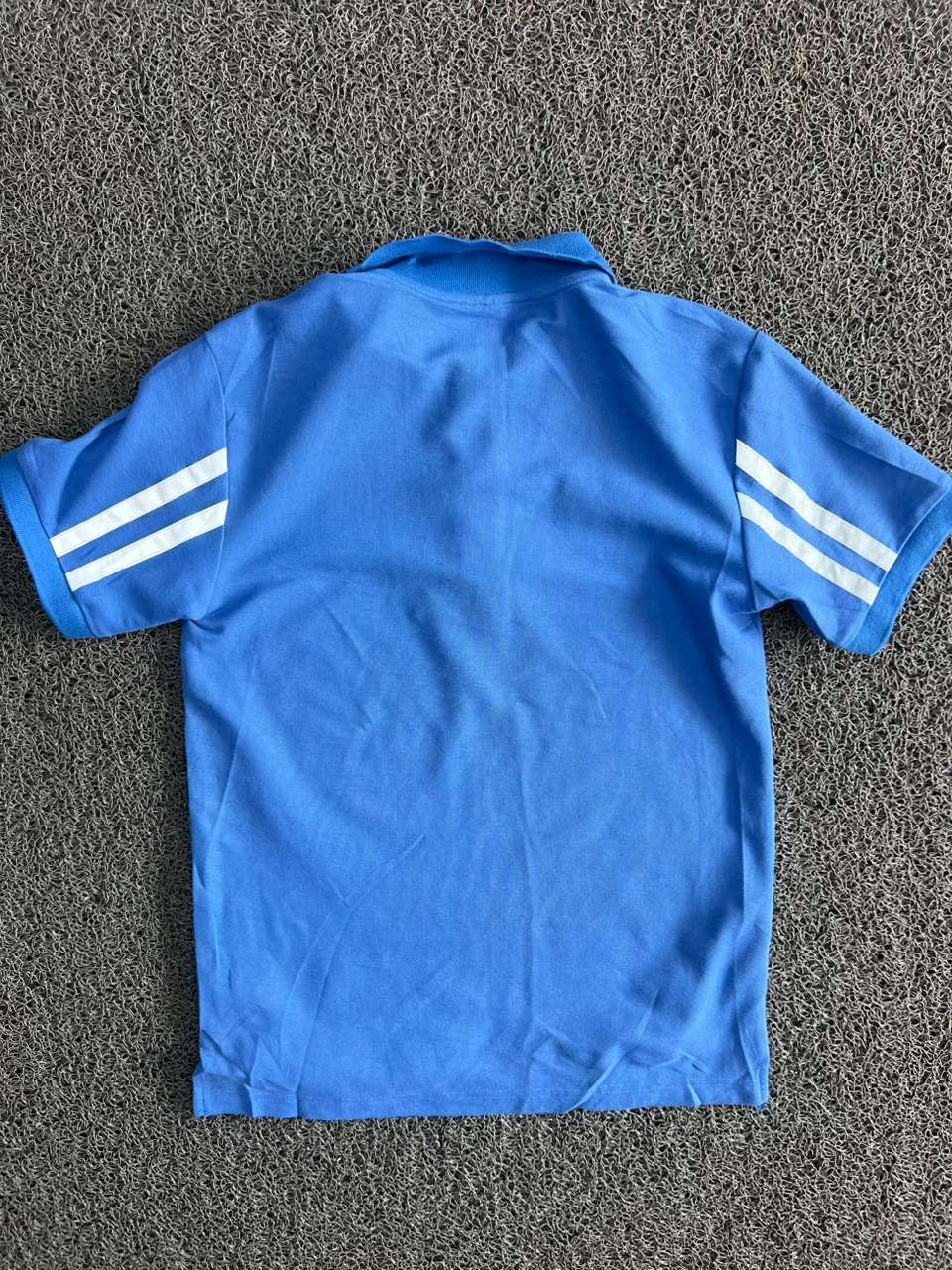Vintage Blue ZEISS Striped Sleeve Polo T-Shirt