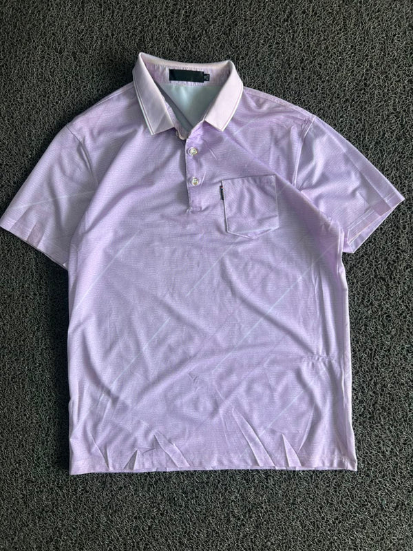 Short-Sleeve Polo T-Shirt with Collared Neck & Chest Pocket ⚠️ Small Stains