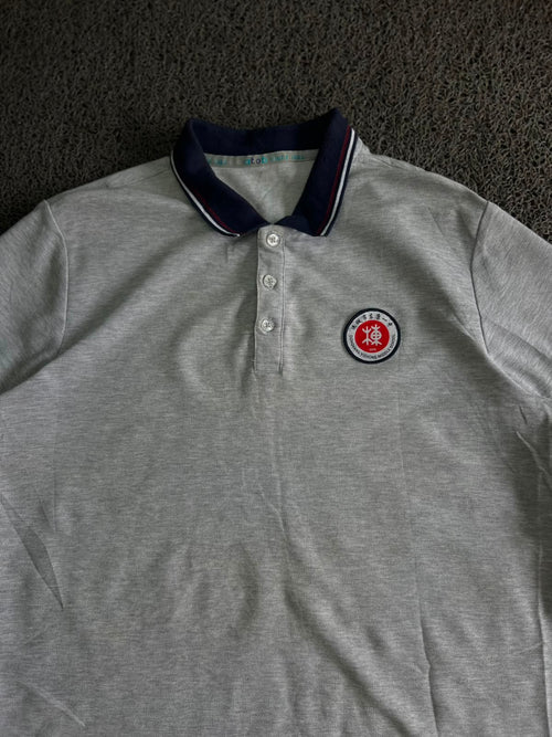 Polo T-Shirt with Contrast Navy Collar & Sleeve Trim