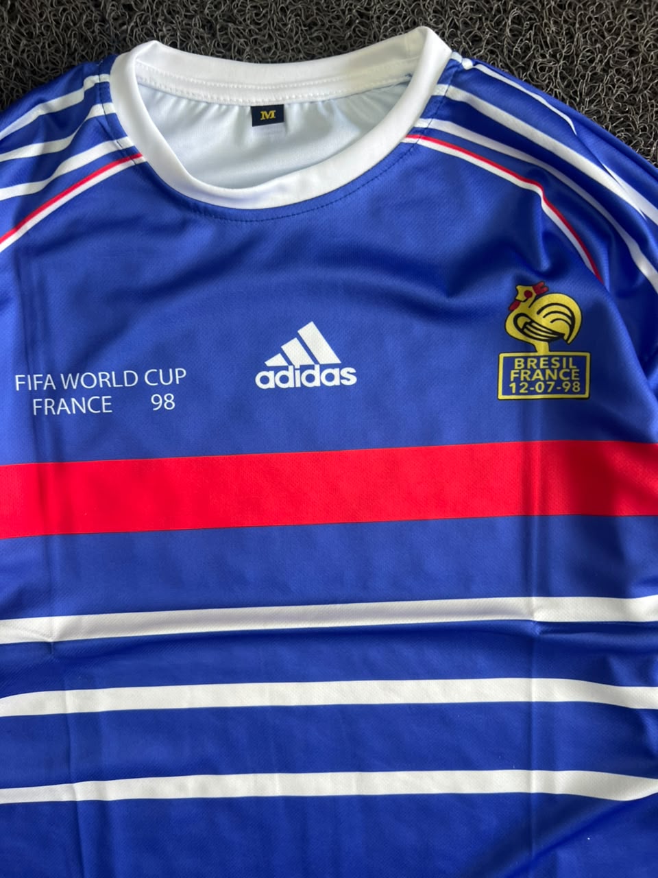 France 1998 World Cup Zidane #10 Adidas Football Five Sleeve Jersey