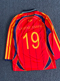 Spain 1998 Retro Home Jersey – Lamine Yamal #19 Long Sleeve Football Jersey
