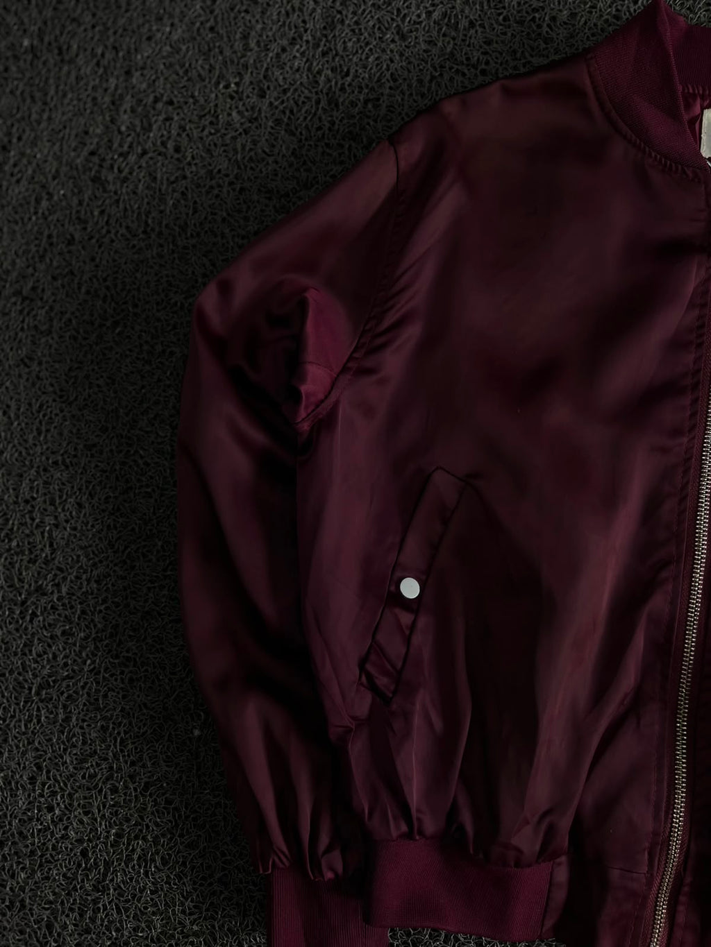 Bomber Jacket with Front Zip & Utility Pocket