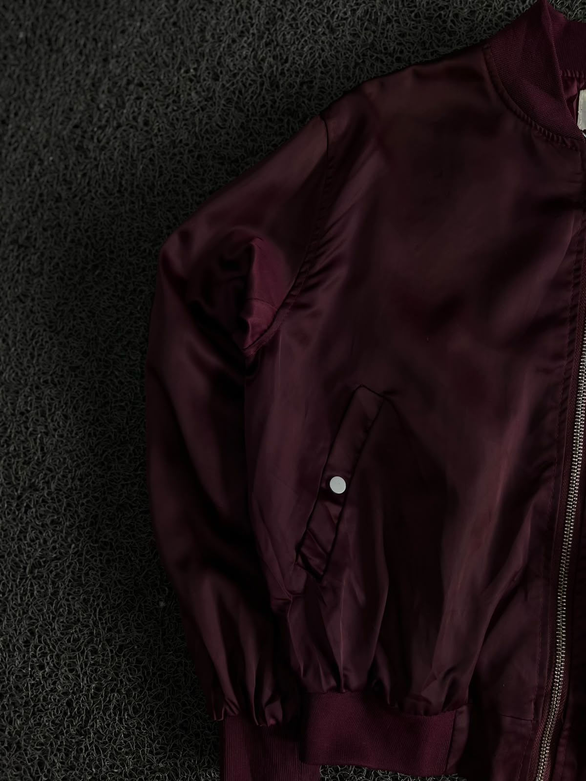 Bomber Jacket with Front Zip & Utility Pocket