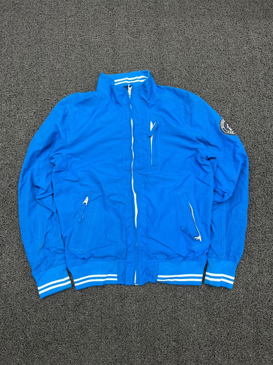 Blue Athletic Full Zip Windbreaker Jacket