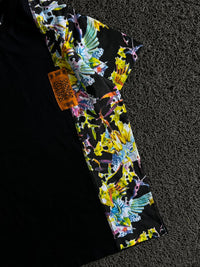 Just Cavalli T-Shirt – Multicolor Floral & Abstract Print Panel Design