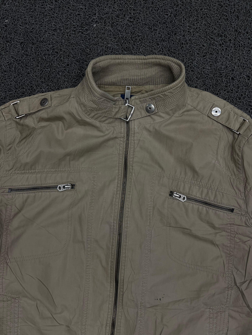 Vintage Utility Zip Jacket – Lightweight Military Style Casual Outerwear