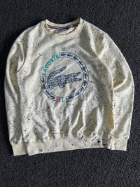 Lacoste Graphic Print Crewneck Sweatshirt – Cream | Premium Casual Pullover