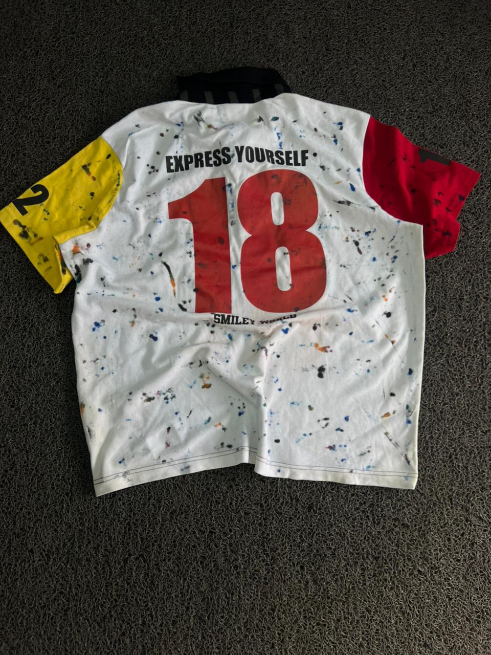 Express Yourself 18 Smiley World Graphic Polo T-Shirt