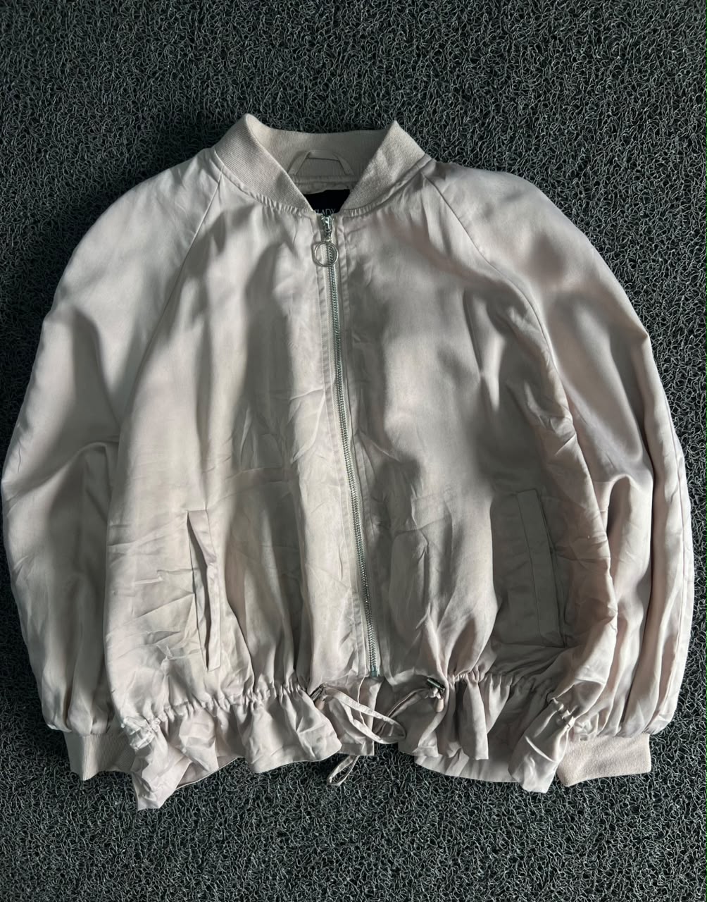 Drawstring Hem Bomber Jacket