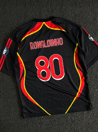 AC Milan Retro Black Bwin Champions League Five Sleeve Jersey