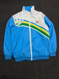 Vintage Blue & White Retro Track Jacket