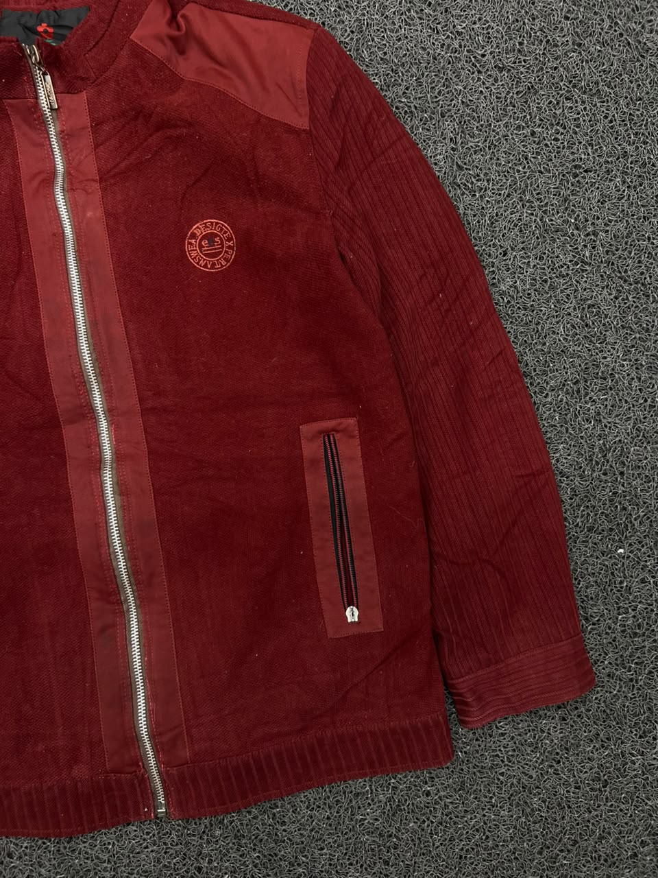 Stylish Maroon Velvet Outerwear Jacket