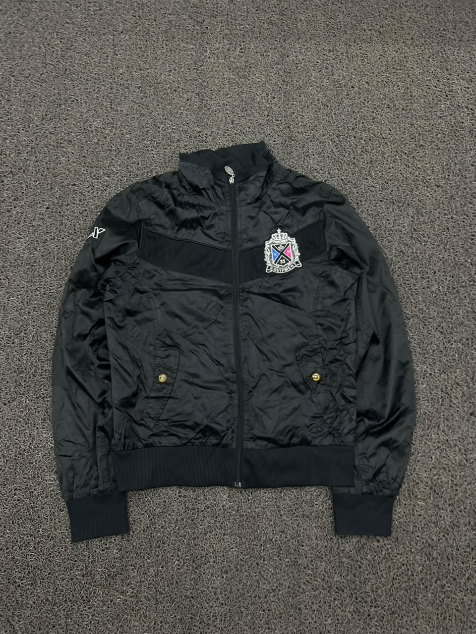 Vintage Soccer Club Black Zip-Up Track Jacket