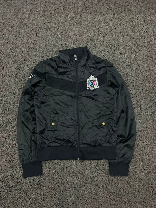 Vintage Soccer Club Black Zip-Up Track Jacket