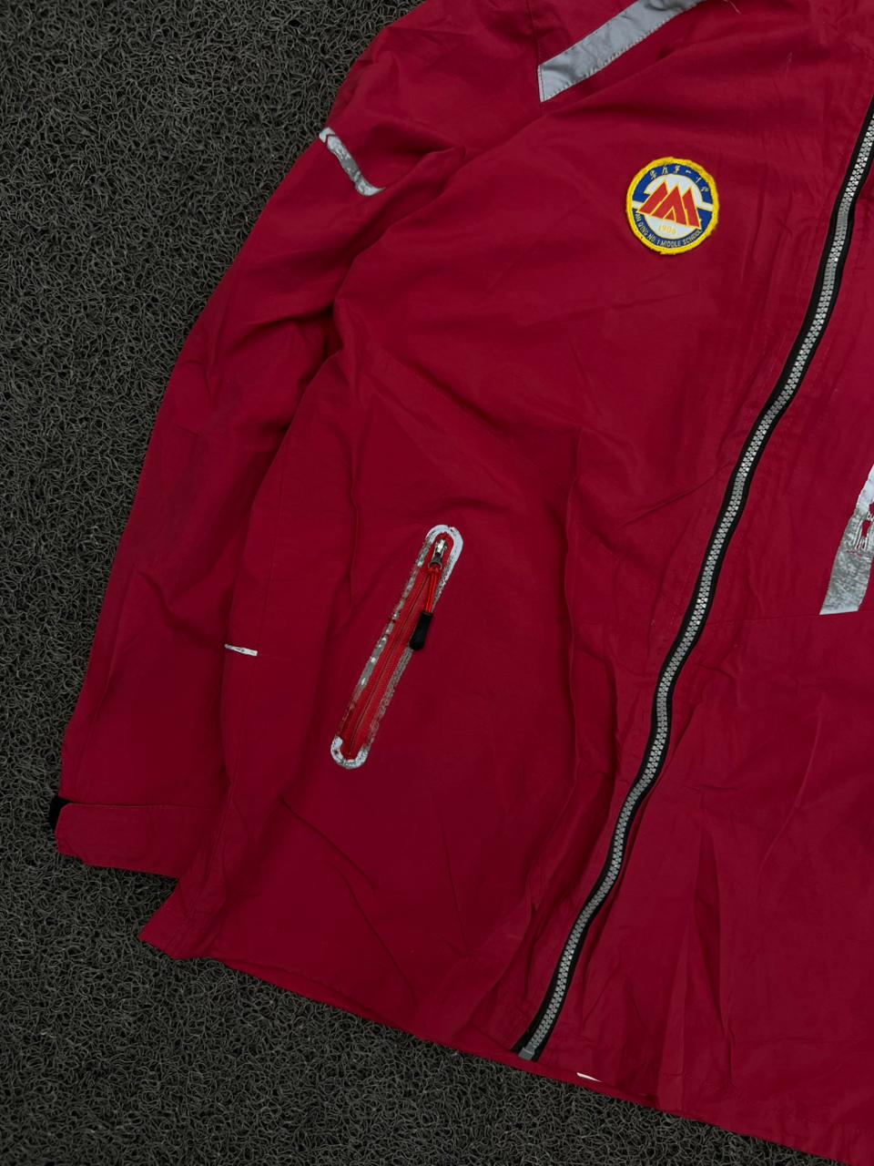 Red Outdoor Performance Full-Zip Jacket with Reflective Details