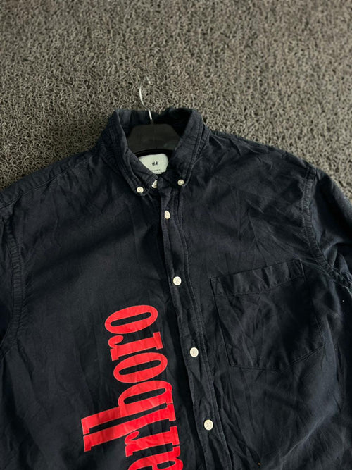 Thrift H&M Marlboro Graphic Button-Up Shirt