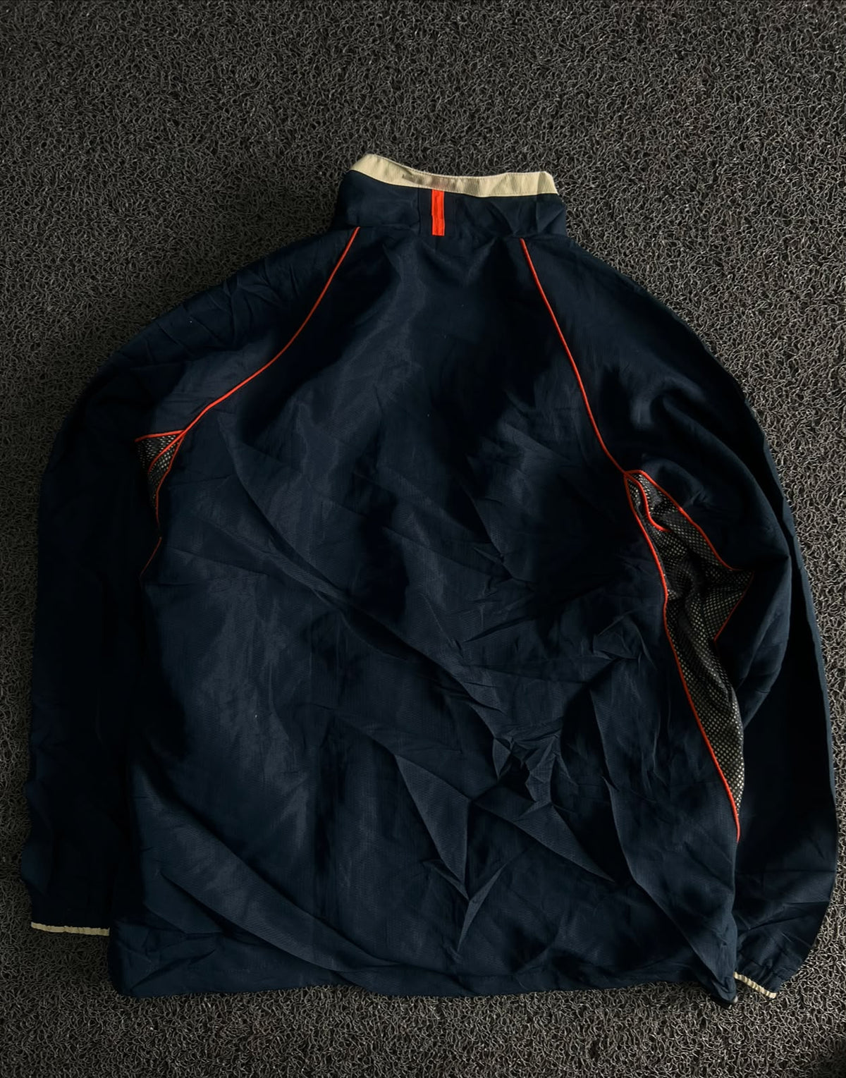 Lightweight Windbreaker Jacket with Contrast Red Piping & Zip Closure