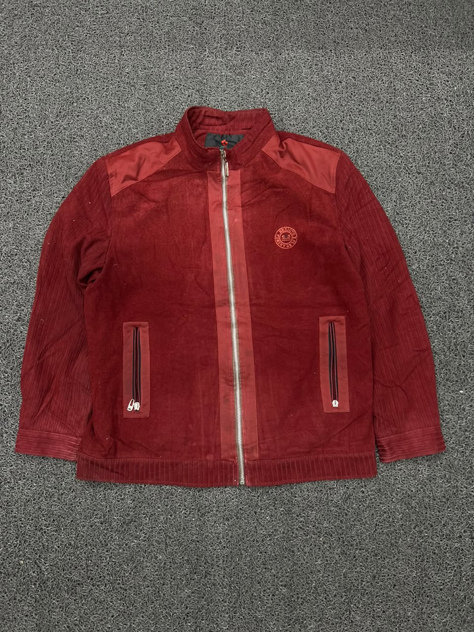 Stylish Maroon Velvet Outerwear Jacket