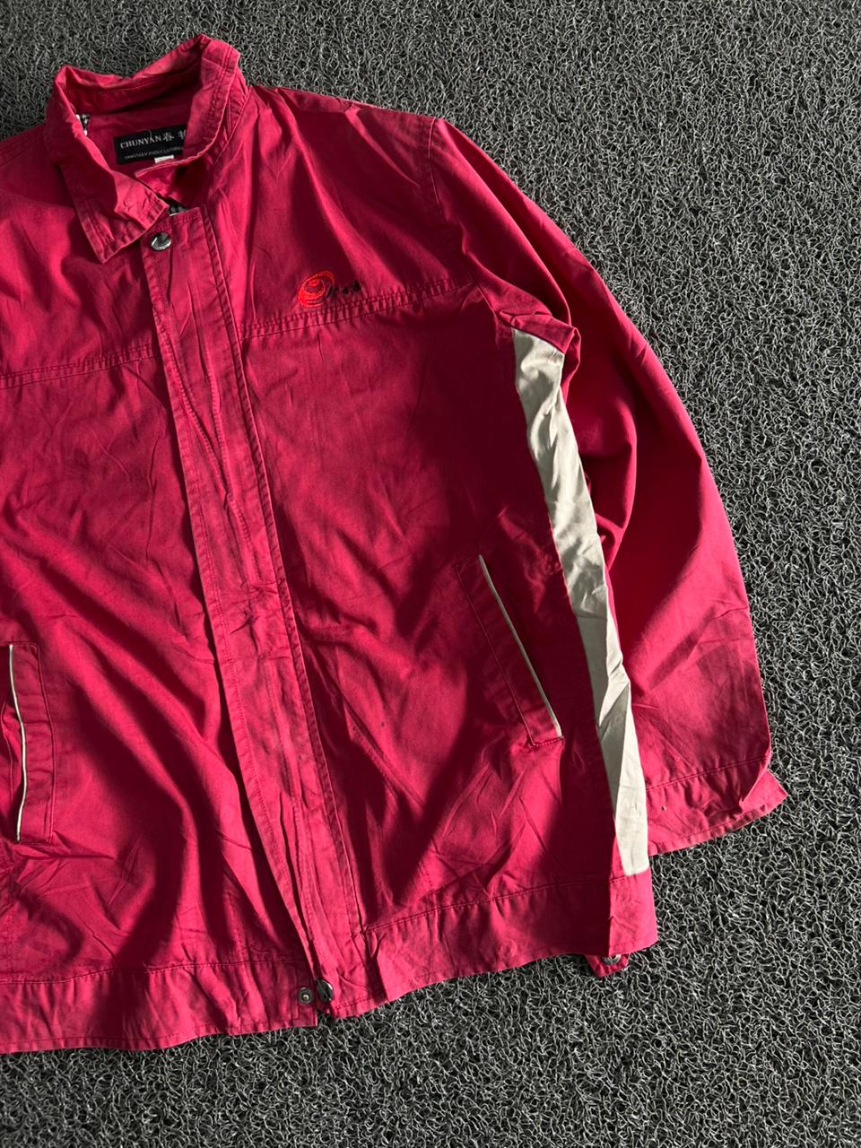 Vintage Christian Dior Sport Red & White Lightweight Zip Jacket – Men's Casual Windbreaker