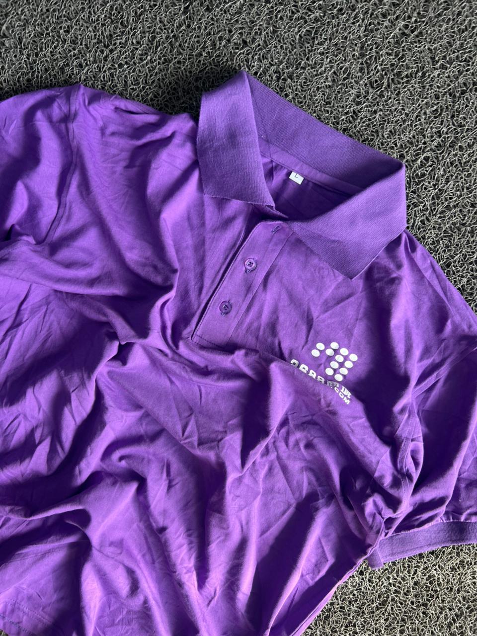 Purple Logo Embroidered Polo T-Shirt